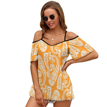 Lade das Bild in den Galerie-Viewer, Exposed Shoulder Bluse Personalisierbar | Snowflock Sommer Top