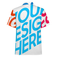 Lade das Bild in den Galerie-Viewer, Multi-Image-Design Herren / Männer Kurzarmhemd mit Reißverschluss LM816 mit Foto Design Motiv Text selbst gestalten und bedrucken