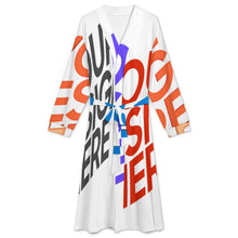 Lade das Bild in den Galerie-Viewer, Multi-Image-Druck Unisex Langarm Nachthemd Bademantel mit Gürtel LM127 mit Fotos Muster Text Logo selbst gestalten und bedrucken