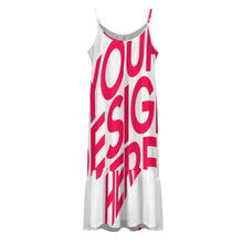 Lade das Bild in den Galerie-Viewer, Einzelbilddruck Damen / Frauen Hosenträger Kleid Großer Swingrock KQ mit Fotos Muster Text Logo selbst gestalten und bedrucken