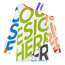 Lade das Bild in den Galerie-Viewer, Multi-Image-Design Damen / Frauen Einseitiges Hosenträger Langarm T-shirt LDV mit Foto Design Motiv Text selbst gestalten und bedrucken (Simple Design)