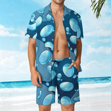 Lade das Bild in den Galerie-Viewer, Satin-Pyjama Herren mit individuellem Druck – Kurzarm-Set personalisierbar