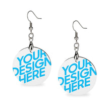 Lade das Bild in den Galerie-Viewer, Ohrhänger aus Holz / Paar Ohrringe ( 2-tlg ) mit Foto Text selbst gestalten und bedrucken