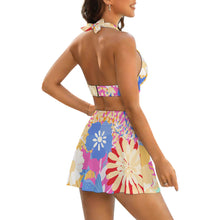 Lade das Bild in den Galerie-Viewer, Einzelbild-Design Damen / Frauen Zweiteiliger Badeanzug mit Schnürung und Minirock (Schlitz) 308977 mit Fotos Muster Text Logo selbst gestalten und bedrucken