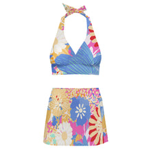 Lade das Bild in den Galerie-Viewer, Einzelbild-Design Damen / Frauen Zweiteiliger Badeanzug mit Schnürung und Minirock (Schlitz) 308977 mit Fotos Muster Text Logo selbst gestalten und bedrucken