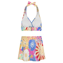 Lade das Bild in den Galerie-Viewer, Einzelbild-Design Damen / Frauen Zweiteiliger Badeanzug mit Schnürung und Minirock (Schlitz) 308977 mit Fotos Muster Text Logo selbst gestalten und bedrucken