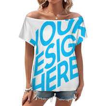 Lade das Bild in den Galerie-Viewer, Einzelbild-Design Damen / Frauen Schulterfreies Kurzarm Oberteil LM076 mit Foto Design Motiv Text selbst gestalten und bedrucken