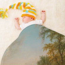 Lade das Bild in den Galerie-Viewer, Personalisierte Babydecke rund | Krabbeldecke mit Namen & Foto