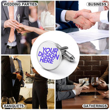 Lade das Bild in den Galerie-Viewer, Manschettenknöpfe für Hemden mit Foto Design Motiv Text selbst gestalten und bedrucken