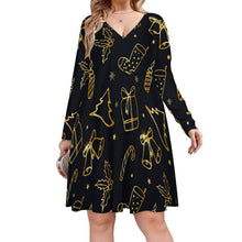 Lade das Bild in den Galerie-Viewer, V-Ausschnitt Kleid Plus Size | S bis 8XL | Figurumschmeichelnd
