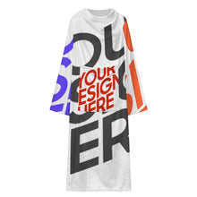 Lade das Bild in den Galerie-Viewer, Multi-Image-Druck Unisex Langarm Plüschiger bequemer Wickelmantel Pyjama LYQ129 mit Fotos Muster Text Logo selbst gestalten und bedrucken