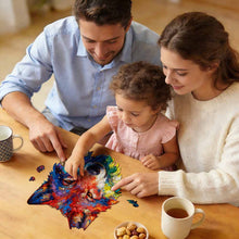 Lade das Bild in den Galerie-Viewer, Unregelmäßiges Holzpuzzles (Wolfskopfform) JJ0533027 mit Fotos Muster Text selbst gestalten und bedrucken