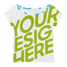 Lade das Bild in den Galerie-Viewer, Multi-Image-Design Damen / Frauen Schulterfreies Kurzarm Oberteil LM076 mit Foto Design Motiv Text selbst gestalten und bedrucken