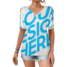 Lade das Bild in den Galerie-Viewer, Einzelbild-Design Damen / Frauen Schulterfreies Kurzarm-Kleid T-shirt LM077 mit Foto Design Motiv Text selbst gestalten und bedrucken (Simple Design)