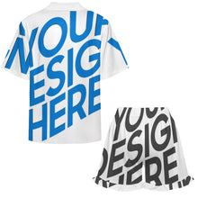 Lade das Bild in den Galerie-Viewer, Einzelbilddruck Damen / Frauen Rüschen Pyjama Set mit kurzen Ärmeln C11TZ mit Foto Design Motiv Text selbst gestalten und bedrucken