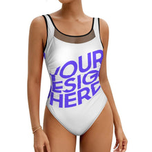 Lade das Bild in den Galerie-Viewer, Einzelbild-Design 2024 NEW Bademode Damen / Frauen Badeanzug Einteiler Monokini durchsichtige Netzstoff figurformend Schwimmanzug SDS2006 mit Foto Design Motiv Text selbst gestalten und bedrucken