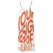 Lade das Bild in den Galerie-Viewer, Multi-Image-Design Damen / Frauen Trägerkleid Midikleid mit Spaghettiträgern D7Q mit Foto Design Motiv Text selbst gestalten und bedrucken (Simple Design)