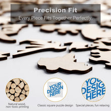 Lade das Bild in den Galerie-Viewer, Quadratisches unregelmäßiges Holzpuzzles JJ0533029 mit Fotos Muster Text selbst gestalten und bedrucken