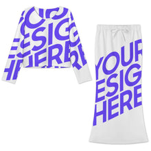Lade das Bild in den Galerie-Viewer, Damen / Frauen Langärmliger Taillenanzugrock LYQ165 mit Fotos Muster Text Logo selbst gestalten und bedrucken (Simple Design)