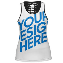 Lade das Bild in den Galerie-Viewer, Damen / Frauen Horizontale Streifen Hohl Tank Top BS mit Foto Design Motiv Text selbst gestalten und bedrucken (Simple Design)