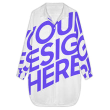 Lade das Bild in den Galerie-Viewer, Damen Langes Hemdblusenkleid KCS mit Foto Design Motiv Text selbst gestalten und bedrucken (Simple Design)