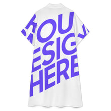 Lade das Bild in den Galerie-Viewer, Einzelbild-Design Damen / Frauen Mittellanges Hemdkleid mit Revers B15Q mit Foto Design Motiv Text selbst gestalten und bedrucken (Simple Design)