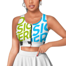 Lade das Bild in den Galerie-Viewer, Multi-Image-Druck Sport Yoga Reißverschluss Bra Top Damen / Frauen SDS2007 selbst gestalten und bedrucken