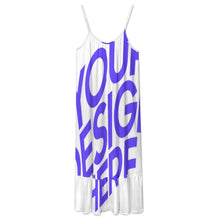 Lade das Bild in den Galerie-Viewer, Einzelbild-Design Damen / Frauen Trägerkleid Midikleid mit Spaghettiträgern D7Q mit Foto Design Motiv Text selbst gestalten und bedrucken (Simple Design)