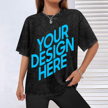 Lade das Bild in den Galerie-Viewer, Unisex Vintage T-Shirt mit kurzen Ärmeln mit Fotos Muster Text Logo selbst gestalten und bedrucken