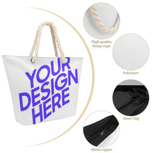 Lade das Bild in den Galerie-Viewer, Einzelbild-Design Hanfseil Tragetasche mit großem Fassungsvermögen XB0601066 mit Foto selbst gestalten und bedrucken
