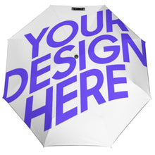 Lade das Bild in den Galerie-Viewer, Y01 Faltbarer Regenschirm 3-Falt Automatikschirm / Taschenschirm (Innenseite schwarz geklebt/Außenseite bedruckt) mit Fotos Muster Text Logo selbst gestalten und bedrucken