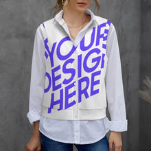 Lade das Bild in den Galerie-Viewer, Damen / Frauen Pullover Ärmellose Strickjacke LM562 mit Fotos Muster Text Logo selbst gestalten und bedrucken