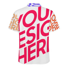 Lade das Bild in den Galerie-Viewer, Multi-Image-Design Herren Kurzarmhemd mit Revers und Falten LM005 mit Ihrem Design Motiv Foto Text selbst gestalten und bedrucken