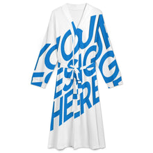 Lade das Bild in den Galerie-Viewer, Einzelbild-Design Unisex Langarm Nachthemd Bademantel mit Gürtel LM127 mit Fotos Muster Text Logo selbst gestalten und bedrucken
