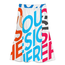 Lade das Bild in den Galerie-Viewer, Multi-Image-Druck Damen / Frauen Halblanger Rock B13Q mit Foto Design Motiv Text selbst gestalten und bedrucken (Simple Design)