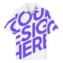 Lade das Bild in den Galerie-Viewer, Einzelbild-Design Herren Kurzarmhemd mit Revers und doppelter Pattentasche LM056 mit Ihrem Design Motiv Foto Text selbst gestalten und bedrucken