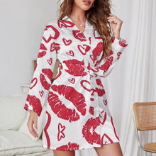 Lade das Bild in den Galerie-Viewer, Satin-Kimono Personalisierbar | Morgenmantel mit Gürtel | S-XL