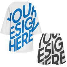 Lade das Bild in den Galerie-Viewer, Einzelbilddruck Damen / Frauen Set aus Hemd mit V-Ausschnitt und Fledermausärmeln und Shorts mit elastischer Taille YKL07 mit Fotos Muster Text Logo selbst gestalten und bedrucken