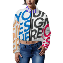 Lade das Bild in den Galerie-Viewer, Multi-Image-Druck Damen / Frauen Fleece Hoodie kurze Jacke MWL476 mit Fotos Muster Text Logo selbst gestalten und bedrucken