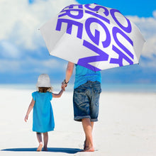 Lade das Bild in den Galerie-Viewer, Y08 2-fach faltbarer automatischer Golfschirm (innen schwarz geklebt/außen bedruckt) mit Fotos Muster Text Logo selbst gestalten und bedrucken