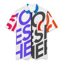 Lade das Bild in den Galerie-Viewer, Multi-Image-Design Herren / Männer Kurzarmhemd mit Reißverschluss LM816 mit Foto Design Motiv Text selbst gestalten und bedrucken