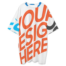 Lade das Bild in den Galerie-Viewer, Multi-Image-Design Damen / Frauen Eisseide Lockeres Große Größe T-Shirt Home Kurzarm Pyjama Nachthemd LM475 mit Fotos Muster Text Logo selbst gestalten und bedrucken