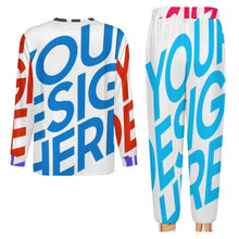 Lade das Bild in den Galerie-Viewer, Personalisierter Multi-Image-Druck Herren Rundhalsausschnitt Schlafanzug Pyjamas LM094 2-tgl. Set mit Foto selbst gestalten und bedrucken