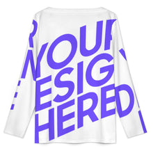 Lade das Bild in den Galerie-Viewer, Einzelbild-Design Damen / Frauen Kleines Langarm-T-Shirt mit V-Ausschnitt YUC mit Foto Design Motiv Text selbst gestalten und bedrucken (Simple Design)