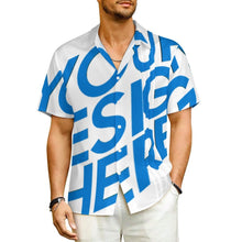 Lade das Bild in den Galerie-Viewer, Einzelbild-Design Herren Kurzarmhemd mit Revers und Falten LM005 mit Ihrem Design Motiv Foto Text selbst gestalten und bedrucken