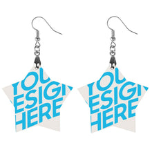 Lade das Bild in den Galerie-Viewer, Ohrhänger aus Holz / Paar Ohrringe ( 2-tlg ) mit Foto Text selbst gestalten und bedrucken