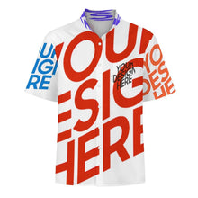 Lade das Bild in den Galerie-Viewer, Multi-Image-Design Herren Stehkragen Kurzarmhemd mit Tasche LM058 mit Ihrem Design Motiv Foto Text selbst gestalten und bedrucken