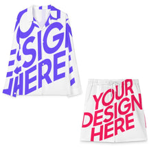 Lade das Bild in den Galerie-Viewer, Einzelbild-Design Unisex Langärmliges Hemdset mit kubanischem Kragen A18TZ mit Foto Design Motiv Text selbst gestalten und bedrucken