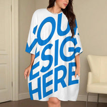 Lade das Bild in den Galerie-Viewer, Einzelbild-Design Damen/Frauen Plüsch T-Shirt Pyjama in Großen Größen LM475 mit Foto Design Motiv Text selbst gestalten und bedrucken