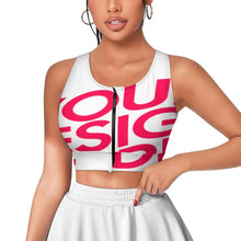 Lade das Bild in den Galerie-Viewer, Sport Yoga Reißverschluss Bra Top Damen / Frauen SDS2007 selbst gestalten und bedrucken